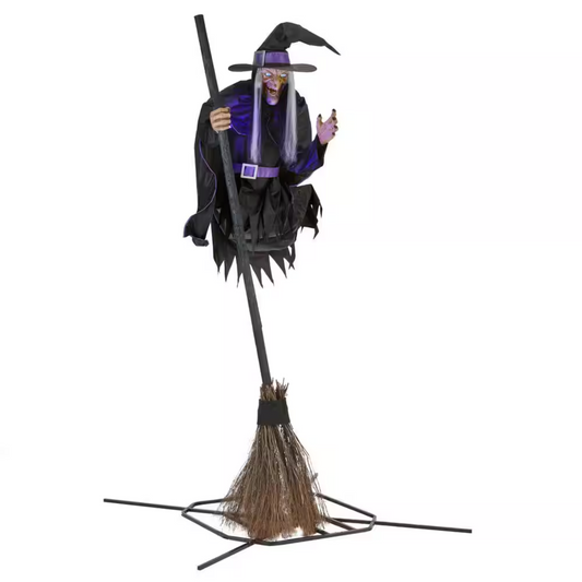 12 ft. Giant-Sized Animated LED Hovering Witch 24