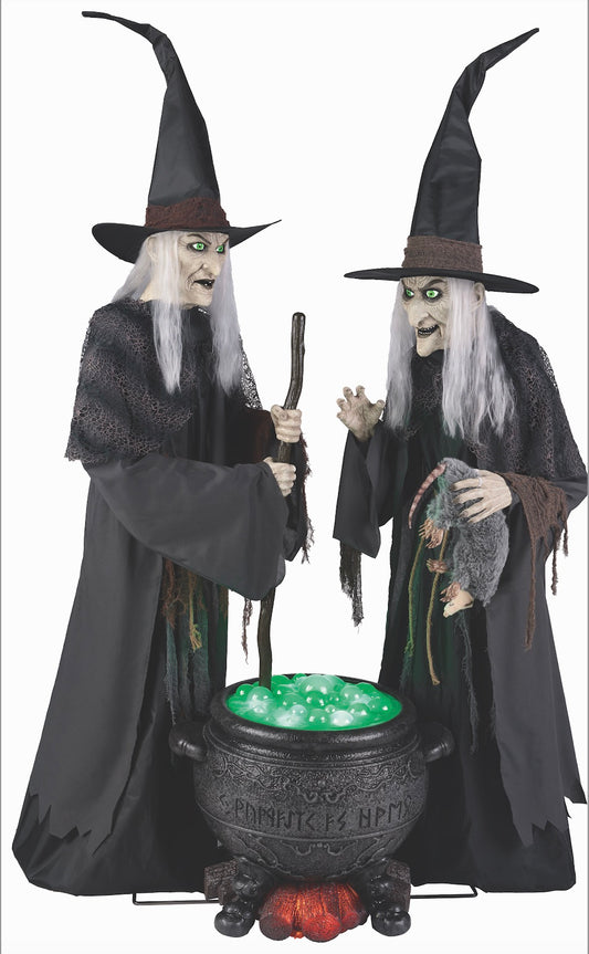 6.5 ft. Animated LED Witches Scene